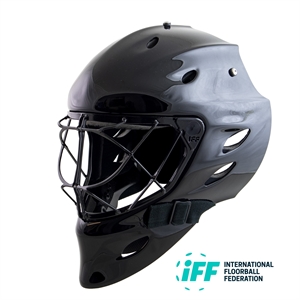 Målmands hjelm - Promask Raptor X1 - Sort floorball hjelm / Ishockey hjelm
